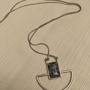 long silver necklace